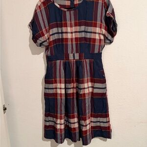 LOFT Multicolor Plaid Dress